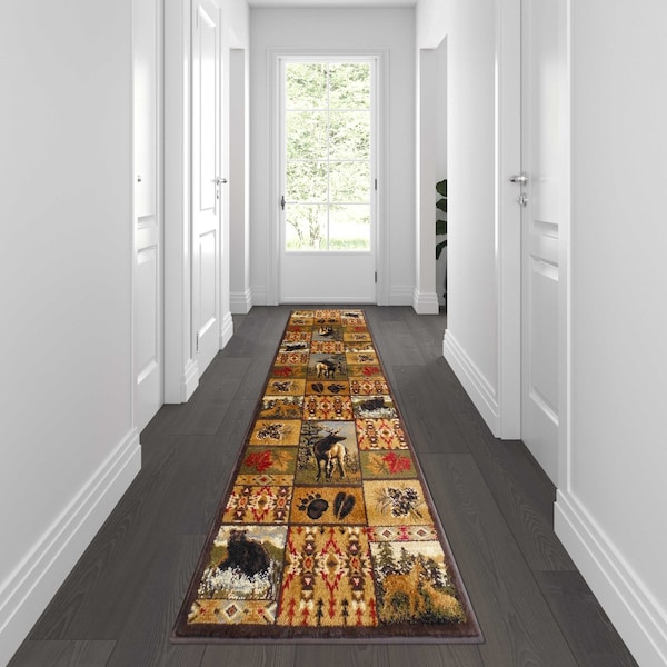 Flash Furniture Brown 2' x 7' Wilderness Theme Indoor Area Rug ACD-RGZ876038-27-BN-GG - main